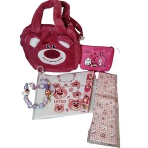 Lotso Bear Plushie Bag Bundle